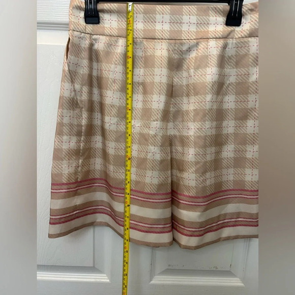 ! Alberta Ferretti high-rise check-print satin shorts sz 6 - Picture 8 of 10